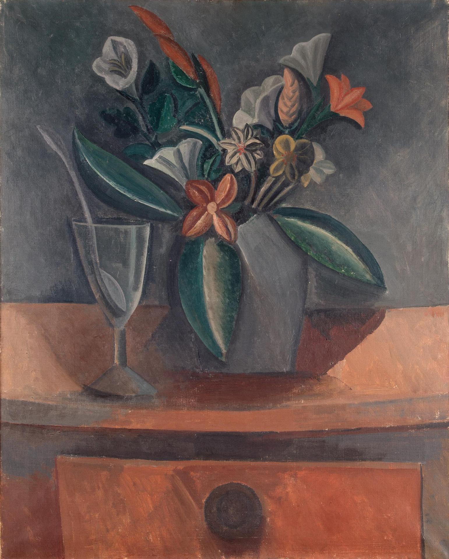 Picasso Flowers in a Grey Jar 1908
